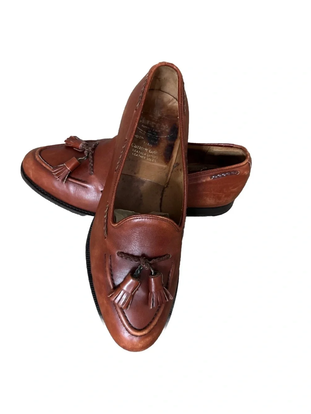 Church’s Men’s Cognac Leather Loafers with Tassel Size 8.5 Made In England